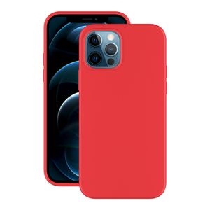 Накладка Soft Silicone для Apple iPhone 12 Pro/12, красный, PET синий, Deppa 87766
