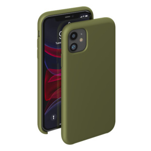 Чехол Liquid Silicone Case для Apple iPhone 11, оливковый, картон, Deppa						 87298