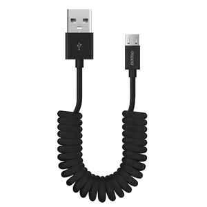 Дата-кабель USB-microUSB, витой, 1.5м, черный, Deppa, 72123