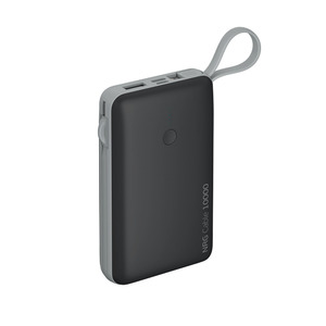 Внешний АКБ NRG Cable 4 в 1 10000 mAh, 2.1A, USB, Lightning, type-C, microUSB, серый, Deppa, 33561