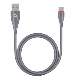 Дата-кабель Ceramic USB - USB-C, 1м, серый, Deppa