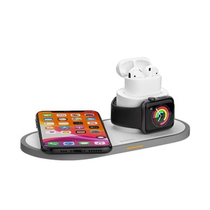 Зарядная станция для 3 в 1: iPhone, Apple Watch, Airpods, беспроводная, 15W, белый, Deppa 24006