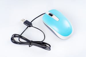 Мышь Genius DX-120, USB (голубая, оптическая 1000dpi)
