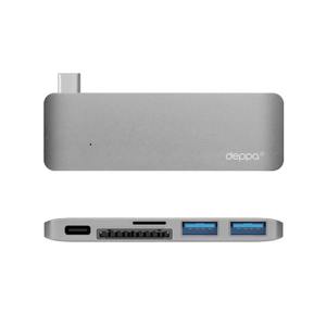 USB-C адаптер для Macbook, 5в1,графит, Deppa