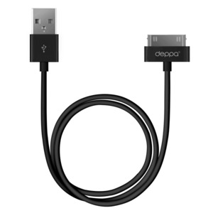 Дата-кабель USB - 30-pin для Apple, 1.2м, черный, Deppa