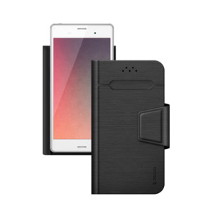 Чехол-подставка для смартфонов Wallet Fold M 4.3''- 5.5'', черный, Deppa, 87005